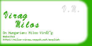 virag milos business card